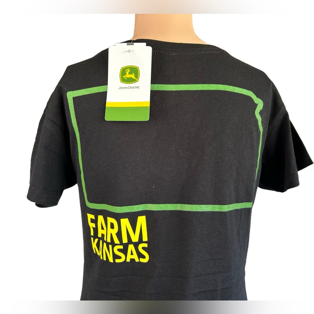 JOHN DEERE womens logo V neck short sleeve FARM KANSAS T shirt size Small NWT - Picture 5 of 6